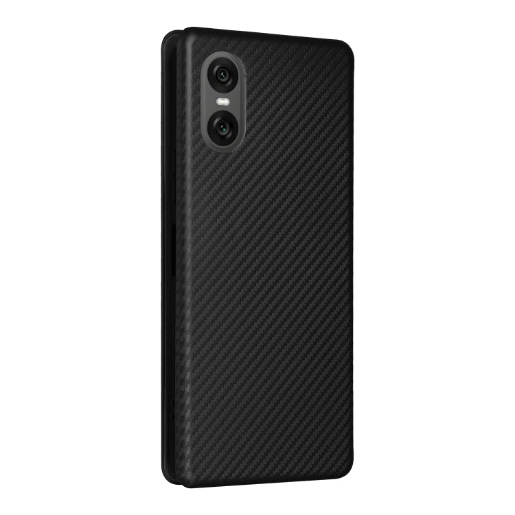 For Sony Xperia 10 VI 2024 Carbon Fiber Texture Flip Leather Phone Case(Black) by buy2fix