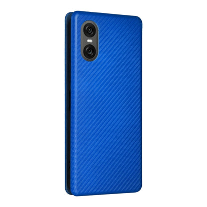 For Sony Xperia 10 VI 2024 Carbon Fiber Texture Flip Leather Phone Case(Blue) by buy2fix