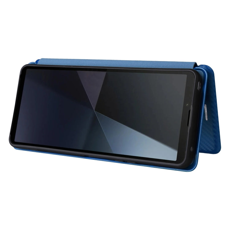 For Sony Xperia 10 VI 2024 Carbon Fiber Texture Flip Leather Phone Case(Blue) by buy2fix