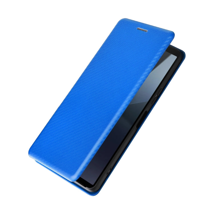 For Sony Xperia 10 VI 2024 Carbon Fiber Texture Flip Leather Phone Case(Blue) by buy2fix