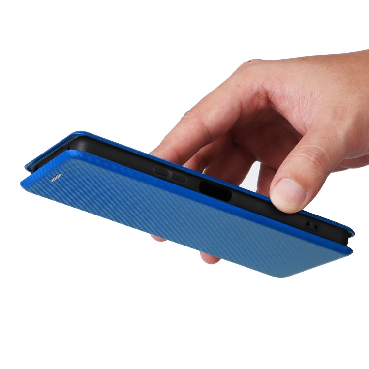 For Sony Xperia 10 VI 2024 Carbon Fiber Texture Flip Leather Phone Case(Blue) by buy2fix