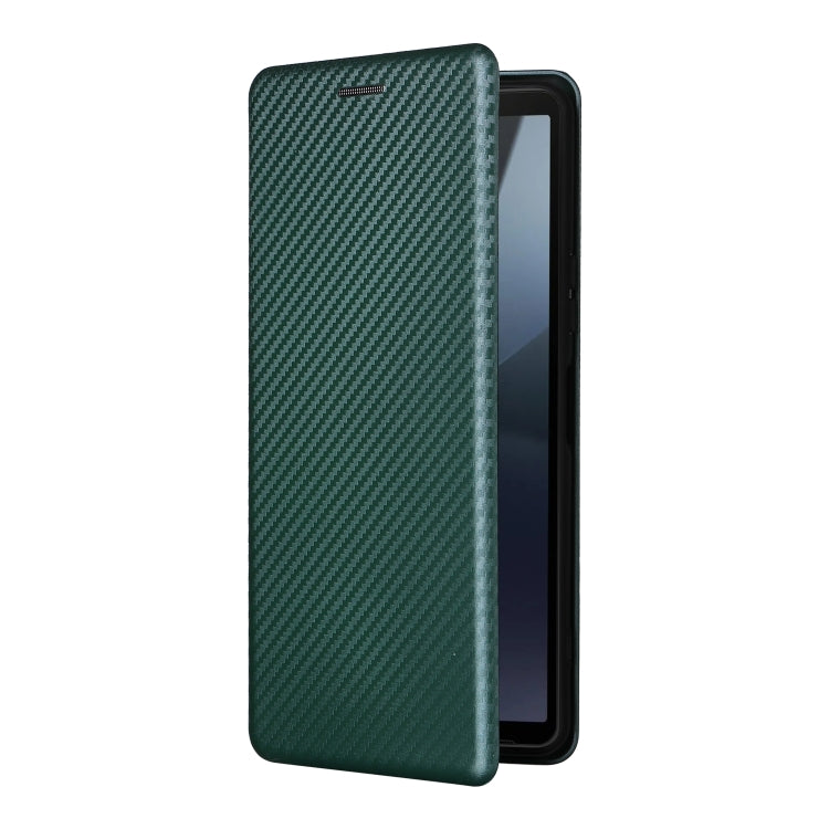 For Sony Xperia 10 VI 2024 Carbon Fiber Texture Flip Leather Phone Case(Green) by buy2fix