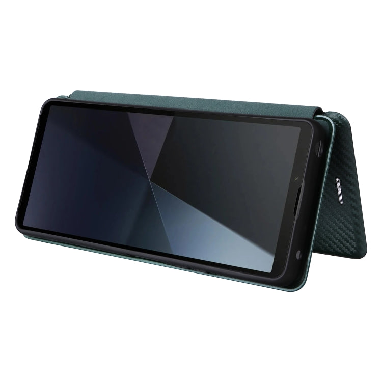 For Sony Xperia 10 VI 2024 Carbon Fiber Texture Flip Leather Phone Case(Green) by buy2fix