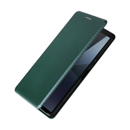 For Sony Xperia 10 VI 2024 Carbon Fiber Texture Flip Leather Phone Case(Green) by buy2fix