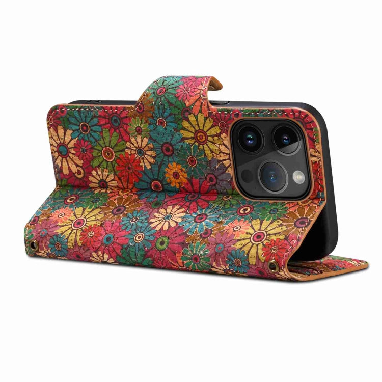 For iPhone 11 Denior Flower Language Series Cork Fabric Oil Edge Leather Phone Case(Spring) - iPhone 11 Cases by Denior | Online Shopping UK | buy2fix