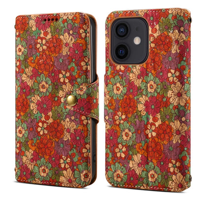 For iPhone 11 Denior Flower Language Series Cork Fabric Oil Edge Leather Phone Case(Summer) - iPhone 11 Cases by Denior | Online Shopping UK | buy2fix