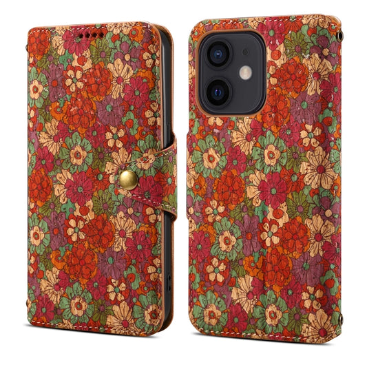 For iPhone 11 Denior Flower Language Series Cork Fabric Oil Edge Leather Phone Case(Summer) - iPhone 11 Cases by Denior | Online Shopping UK | buy2fix