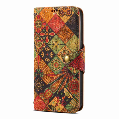 For iPhone 14 Denior Flower Language Series Cork Fabric Oil Edge Leather Phone Case(Autumn) - iPhone 14 Cases by Denior | Online Shopping UK | buy2fix