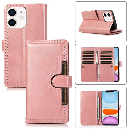 For iPhone 11 Wristband Card Slot Leather Phone Case(Rose Gold) - iPhone 11 Cases by buy2fix | Online Shopping UK | buy2fix