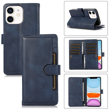 For iPhone 11 Wristband Card Slot Leather Phone Case(Blue) - iPhone 11 Cases by buy2fix | Online Shopping UK | buy2fix