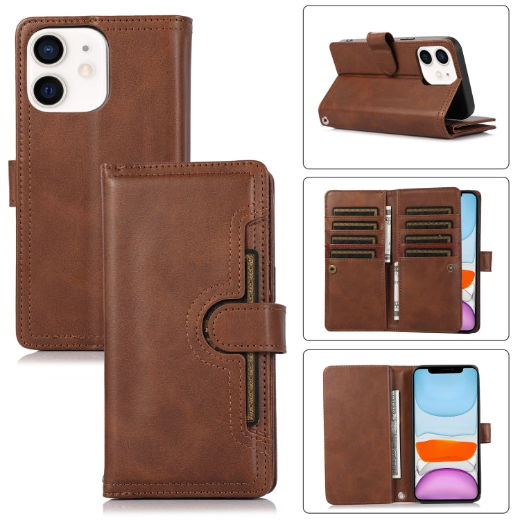 For iPhone 11 Wristband Card Slot Leather Phone Case(Coffee) - iPhone 11 Cases by buy2fix | Online Shopping UK | buy2fix