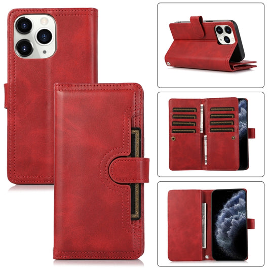 For iPhone 11 Pro Wristband Card Slot Leather Phone Case(Red) - iPhone 11 Pro Cases by buy2fix | Online Shopping UK | buy2fix