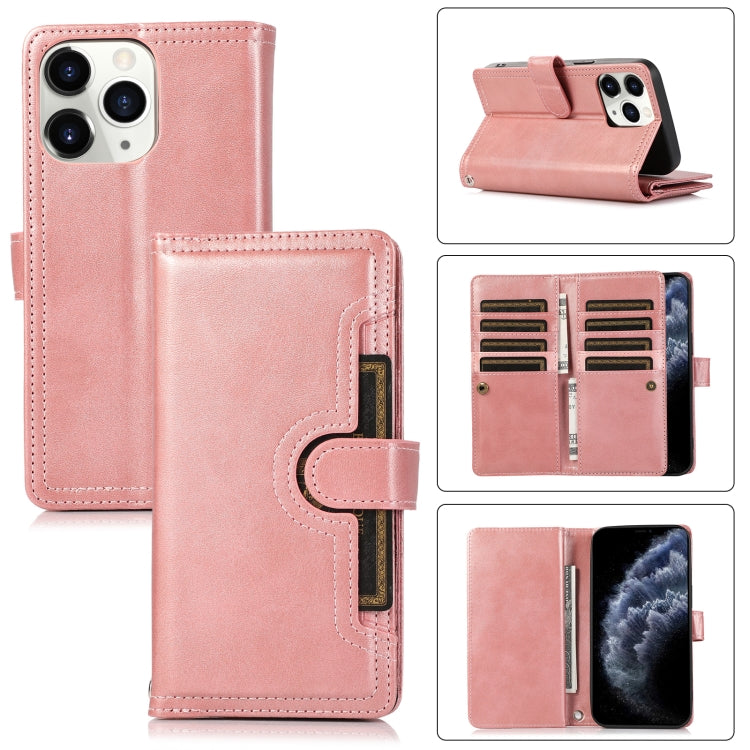 For iPhone 11 Pro Wristband Card Slot Leather Phone Case(Rose Gold) - iPhone 11 Pro Cases by buy2fix | Online Shopping UK | buy2fix