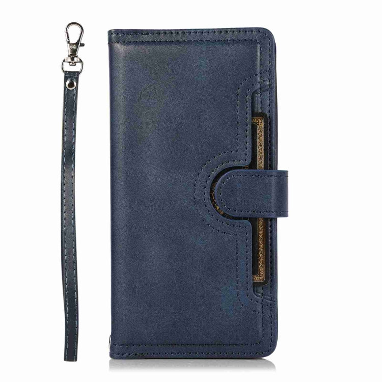 For iPhone 11 Pro Wristband Card Slot Leather Phone Case(Blue) - iPhone 11 Pro Cases by buy2fix | Online Shopping UK | buy2fix