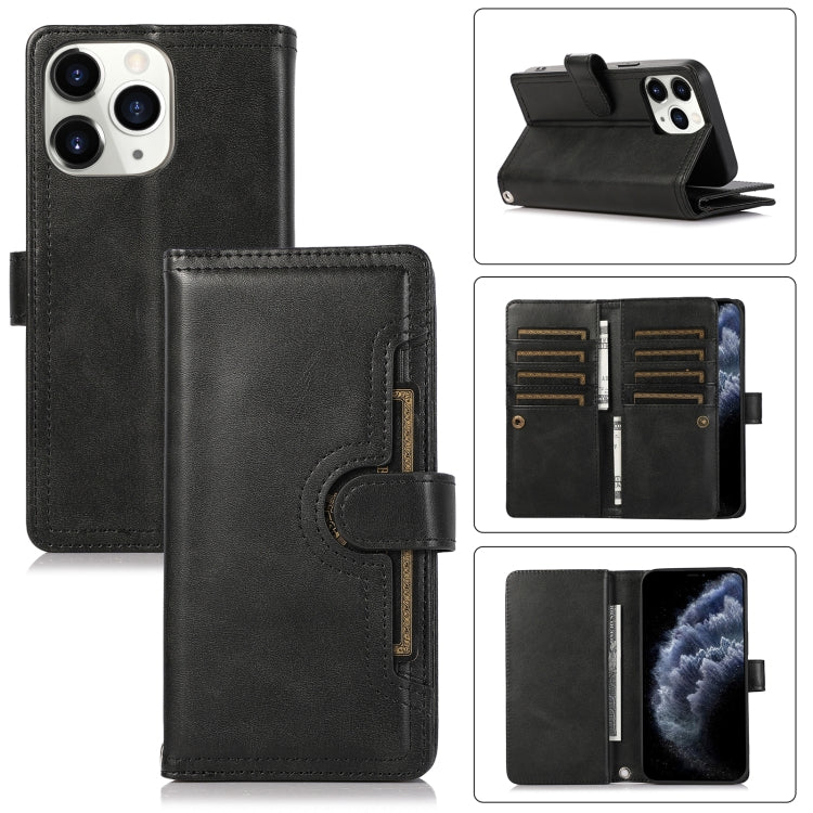 For iPhone 11 Pro Wristband Card Slot Leather Phone Case(Black) - iPhone 11 Pro Cases by buy2fix | Online Shopping UK | buy2fix