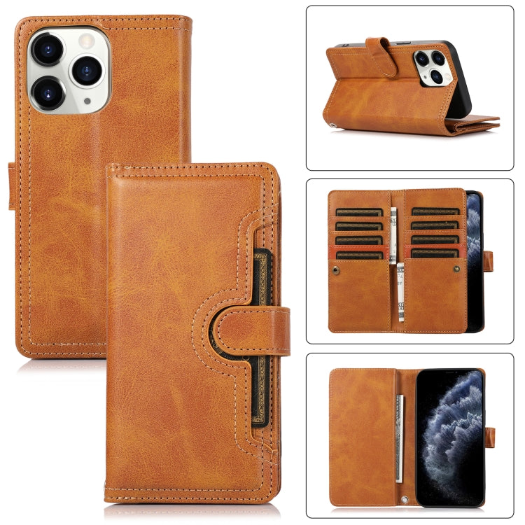 For iPhone 11 Pro Max Wristband Card Slot Leather Phone Case(Brown) - iPhone 11 Pro Max Cases by buy2fix | Online Shopping UK | buy2fix
