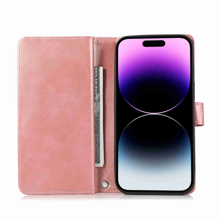 For iPhone 11 Pro Max Wristband Card Slot Leather Phone Case(Rose Gold) - iPhone 11 Pro Max Cases by buy2fix | Online Shopping UK | buy2fix
