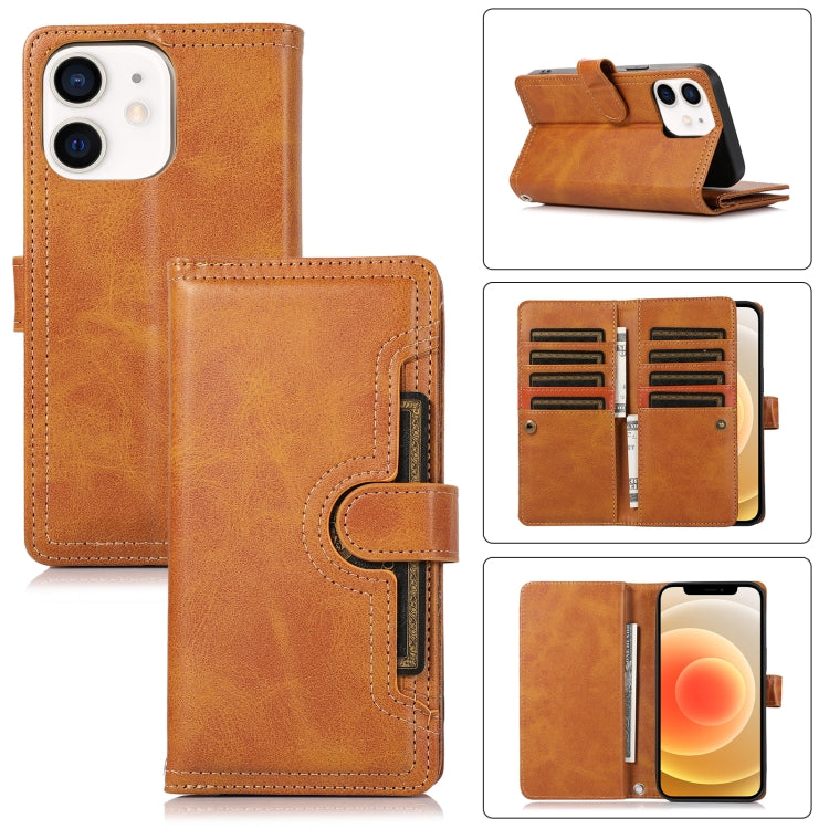 For iPhone 12 / 12 Pro Wristband Card Slot Leather Phone Case(Brown) - iPhone 12 / 12 Pro Cases by buy2fix | Online Shopping UK | buy2fix
