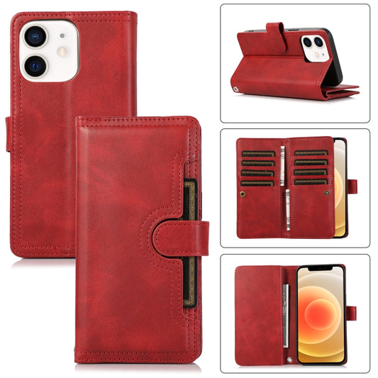 For iPhone 12 mini Wristband Card Slot Leather Phone Case(Red) - iPhone 12 mini Cases by buy2fix | Online Shopping UK | buy2fix