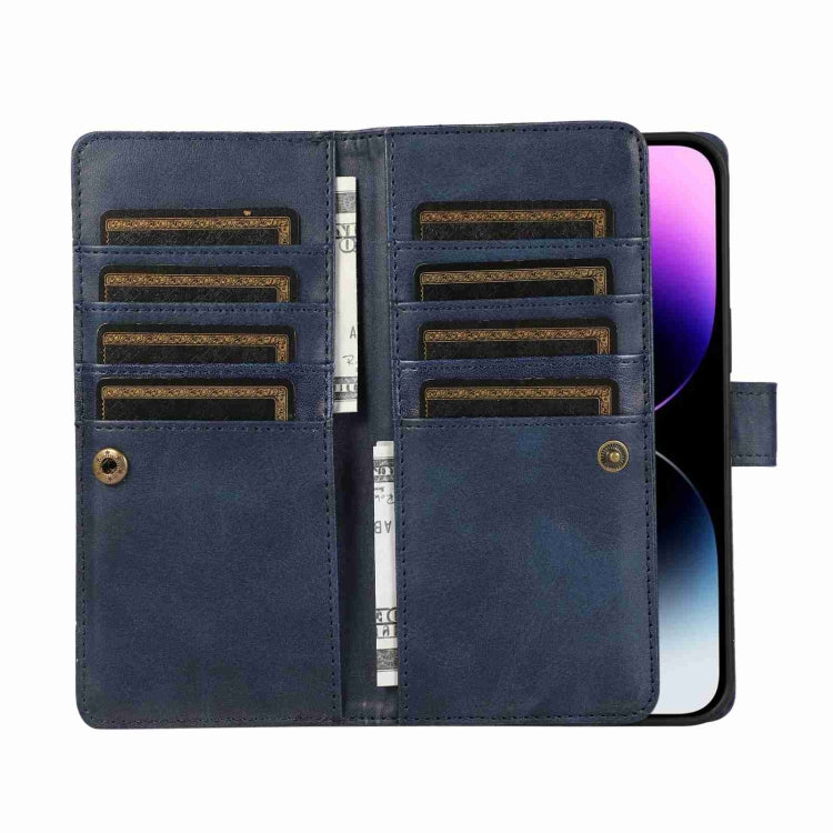 For iPhone 12 mini Wristband Card Slot Leather Phone Case(Blue) - iPhone 12 mini Cases by buy2fix | Online Shopping UK | buy2fix