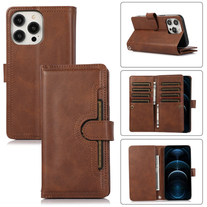 For iPhone 12 Pro Max Wristband Card Slot Leather Phone Case(Coffee) - iPhone 12 Pro Max Cases by buy2fix | Online Shopping UK | buy2fix