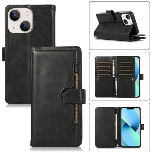 For iPhone 13 Wristband Card Slot Leather Phone Case(Black) - iPhone 13 Cases by buy2fix | Online Shopping UK | buy2fix