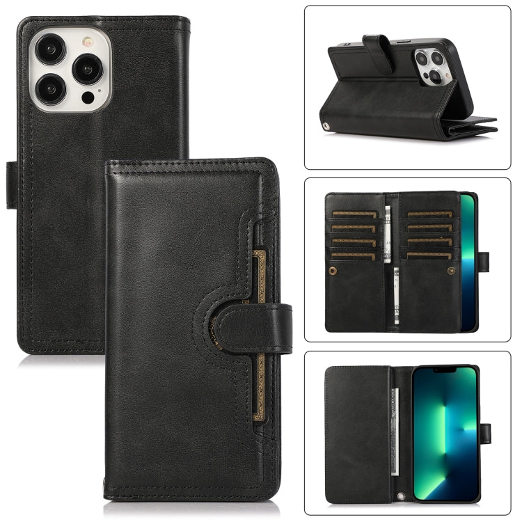 For iPhone 13 Pro Wristband Card Slot Leather Phone Case(Black) - iPhone 13 Pro Cases by buy2fix | Online Shopping UK | buy2fix