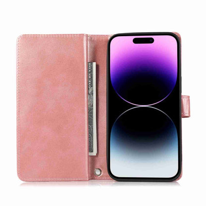 For iPhone 13 Pro Max Wristband Card Slot Leather Phone Case(Rose Gold) - iPhone 13 Pro Max Cases by buy2fix | Online Shopping UK | buy2fix