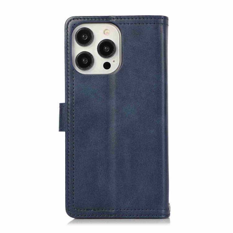 For iPhone 13 Pro Max Wristband Card Slot Leather Phone Case(Blue) - iPhone 13 Pro Max Cases by buy2fix | Online Shopping UK | buy2fix