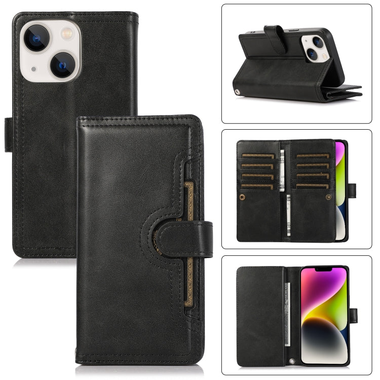 For iPhone 14 Wristband Card Slot Leather Phone Case(Black) - iPhone 14 Cases by buy2fix | Online Shopping UK | buy2fix