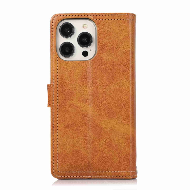 For iPhone 15 Pro Wristband Card Slot Leather Phone Case(Brown) - iPhone 15 Pro Cases by buy2fix | Online Shopping UK | buy2fix
