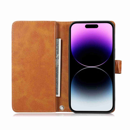 For iPhone 15 Pro Wristband Card Slot Leather Phone Case(Brown) - iPhone 15 Pro Cases by buy2fix | Online Shopping UK | buy2fix