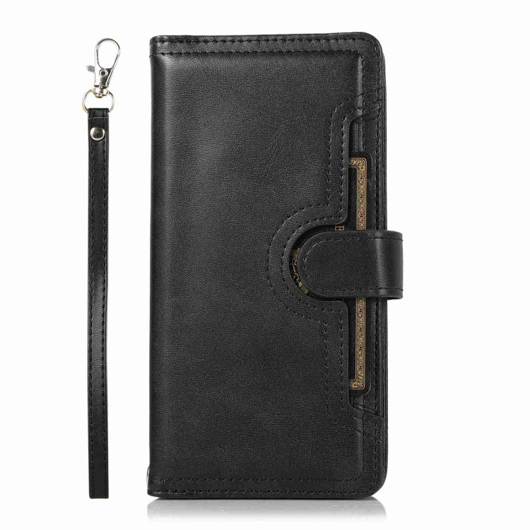 For iPhone 15 Pro Wristband Card Slot Leather Phone Case(Black) - iPhone 15 Pro Cases by buy2fix | Online Shopping UK | buy2fix