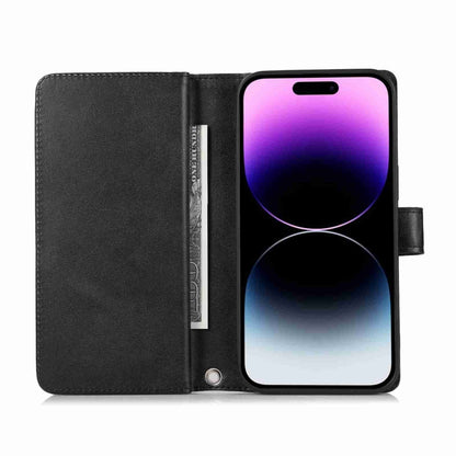 For iPhone 15 Pro Wristband Card Slot Leather Phone Case(Black) - iPhone 15 Pro Cases by buy2fix | Online Shopping UK | buy2fix