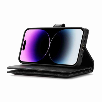 For iPhone 15 Pro Wristband Card Slot Leather Phone Case(Black) - iPhone 15 Pro Cases by buy2fix | Online Shopping UK | buy2fix