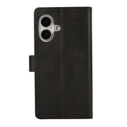 For iPhone 16 Wristband Card Slot Leather Phone Case(Black) by buy2fix