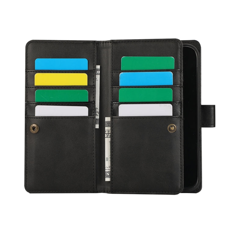 For iPhone 16 Wristband Card Slot Leather Phone Case(Black) by buy2fix