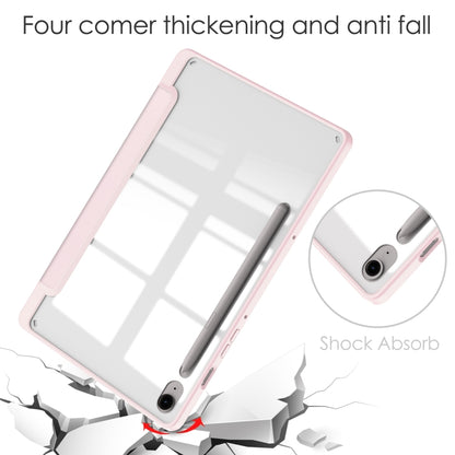 For Samsung Galaxy Tab S9 FE / S10 FE Acrylic 3-folding Smart Leather Tablet Case with Pen Slot(Pink) - Galaxy Tab S9 FE by buy2fix | Online Shopping UK | buy2fix