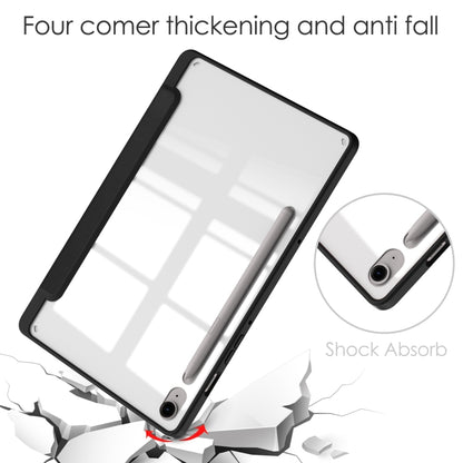 For Samsung Galaxy Tab S9 FE / S10 FE Acrylic 3-folding Smart Leather Tablet Case with Pen Slot(Black) - Galaxy Tab S9 FE by buy2fix | Online Shopping UK | buy2fix