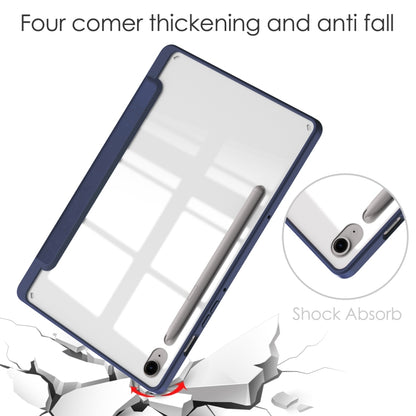 For Samsung Galaxy Tab S9 FE / S10 FE Acrylic 3-folding Smart Leather Tablet Case with Pen Slot(Dark Blue) - Galaxy Tab S9 FE by buy2fix | Online Shopping UK | buy2fix