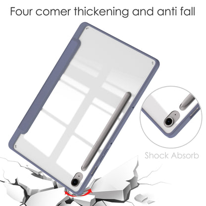 For Samsung Galaxy Tab S9 FE / S10 FE Acrylic 3-folding Smart Leather Tablet Case with Pen Slot(Lavender) - Galaxy Tab S9 FE by buy2fix | Online Shopping UK | buy2fix