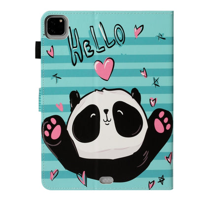 For iPad Pro 11 (2020) Colored Drawing Pattern Horizontal Flip PU Leather Tablet Case with Holder & Card Slot & Sleep / Wake-up Function(Love Panda) - iPad Pro 11 (2020) Cases by buy2fix | Online Shopping UK | buy2fix