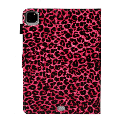 For iPad Pro 11 (2020) Colored Drawing Pattern Horizontal Flip PU Leather Tablet Case with Holder & Card Slot & Sleep / Wake-up Function(Red Pink Leopard) - iPad Pro 11 (2020) Cases by buy2fix | Online Shopping UK | buy2fix