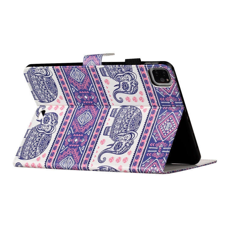 For iPad Pro 11 (2020) Colored Drawing Pattern Horizontal Flip PU Leather Tablet Case with Holder & Card Slot & Sleep / Wake-up Function(Totem Elephant) - iPad Pro 11 (2020) Cases by buy2fix | Online Shopping UK | buy2fix