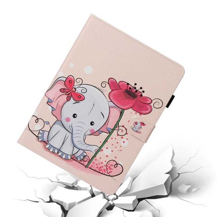 For iPad Pro 11 (2020) Colored Drawing Pattern Horizontal Flip PU Leather Tablet Case with Holder & Card Slot & Sleep / Wake-up Function(Elephant Flowers) - iPad Pro 11 (2020) Cases by buy2fix | Online Shopping UK | buy2fix