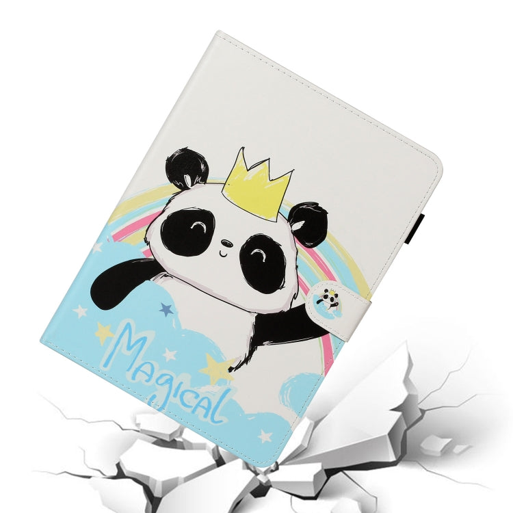For iPad Pro 11 (2020) Colored Drawing Pattern Horizontal Flip PU Leather Tablet Case with Holder & Card Slot & Sleep / Wake-up Function(Crown Panda) - iPad Pro 11 (2020) Cases by buy2fix | Online Shopping UK | buy2fix