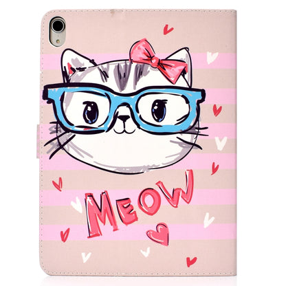 For iPad Pro 11 inch (2018) Colored Drawing Pattern Horizontal Flip PU Leather Case with Holder & Card Slot & Sleep / Wake-up Function(Glasses Cat) - iPad Pro 11 (2018) Cases by buy2fix | Online Shopping UK | buy2fix