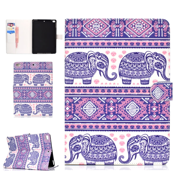 For iPad 10.2 Colored Drawing Pattern Horizontal Flip PU Leather Case with Holder & Card Slot & Sleep / Wake-up Function(Totem Elephant) - iPad 10.2 Cases by buy2fix | Online Shopping UK | buy2fix