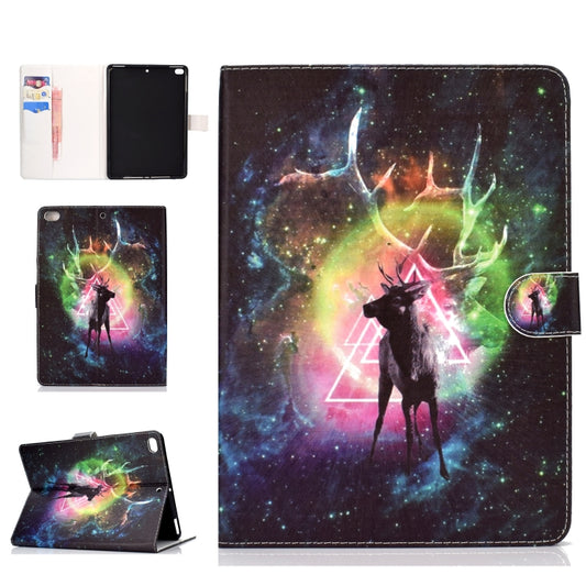 For iPad 10.2 Colored Drawing Pattern Horizontal Flip PU Leather Case with Holder & Card Slot & Sleep / Wake-up Function(Starry Deer) - iPad 10.2 Cases by buy2fix | Online Shopping UK | buy2fix