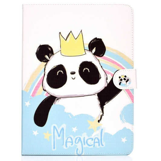 For iPad 10.2 Colored Drawing Pattern Horizontal Flip PU Leather Case with Holder & Card Slot & Sleep / Wake-up Function(Crown Panda) - iPad 10.2 Cases by buy2fix | Online Shopping UK | buy2fix